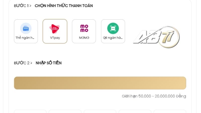 Nạp tiền bằng ví Viettel Pay