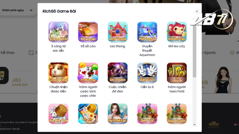 Top 3 thể loại game phổ biến tại Rich88 AB77